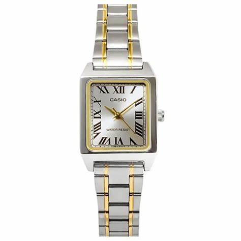 CASIO & VINTAGECasio LTP - V007SG - 9BUDF Women's Watch - Beige Dial, Two - Tone Stainless Steel BandWATCHESEcecile