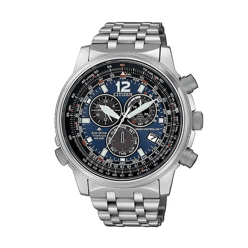 CITIZENCitizen Promaster CB5850‑80L Sky 45mm Titanium Eco‑Drive Men's Watch – Blue Dial, Chronograph, Radio‑ControlledWATCHESEcecile