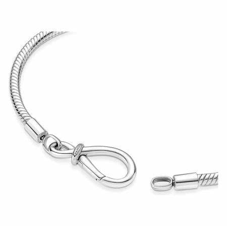 PANDORAPandora 590792C00 - 18 Infinity Knot Snake Chain Bracelet – Sterling Silver, 18cmBIJOUXEcecile