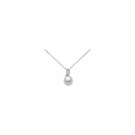 Miluna PCL1877X Women's White Gold Necklace with Pearl and Diamond Pendant