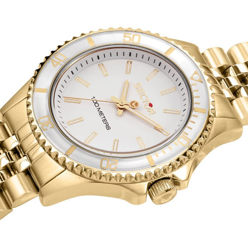 Montre Femme Sector 230 R3253161526 - Acier inoxydable doré, cadran blanc