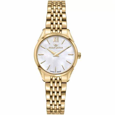 PHILIP WATCHPhilip Watch Roma R8253217508 Women's Watch - Gold - Tone Stainless Steel, Mother - of - Pearl DialWATCHESEcecile