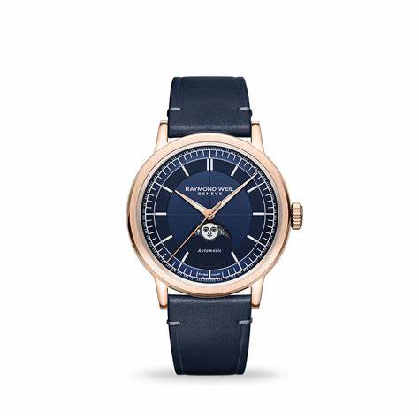 RAYMOND WEILRaymond Weil Millesime Moon Phase 39.5mm Automatic Watch - Rose Gold PVD, Midnight Blue DialWATCHESEcecile