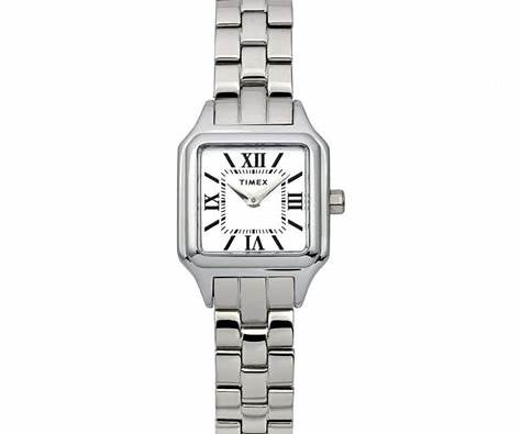 Timex TW2Y23800 Women’s Addison 23mm Square Silver Stainless Steel Watch