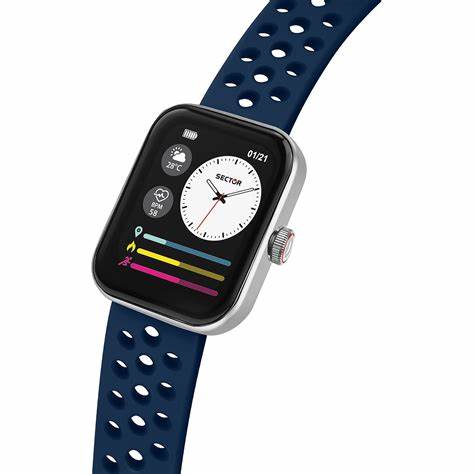 SECTORSector S - 03 Pro R3251159002 Unisex Smartwatch - 45x38mm Silver Case, Blue Silicone StrapWATCHESEcecile