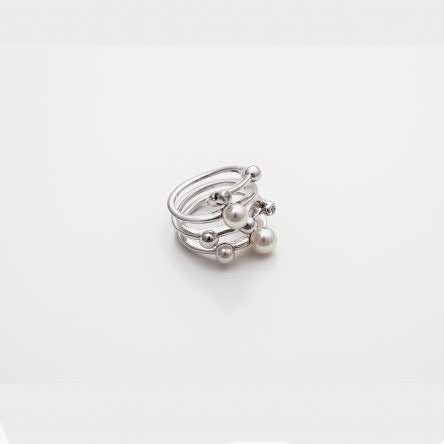 MAJORICAMajorica 10554.01.2.917.700.1 Women's Ring – Rhodium - Plated Silver, 4/6mm Pearls, Size 17BIJOUXEcecile
