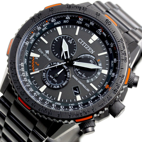 CITIZENCitizen CB5007 - 51H Men's Eco - Drive Radio - Controlled Watch - Black Dial, Stainless SteelWATCHESEcecile