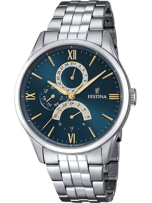 FESTINAFestina F16822/A Retro Men's Watch – Blue Dial, Stainless Steel, 43mmWATCHESEcecile