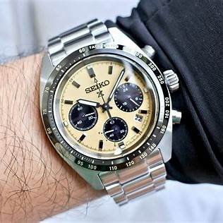 SEIKOSeiko Prospex SSC817P1 Speedtimer Solar Chronograph Men's Watch - Beige Dial, Stainless Steel BraceletWATCHESEcecile