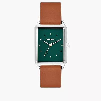 SKAGEN DENMARKSkagen SKW6931 Hagen 36mm – Green Dial, Brown Leather Strap Men's WatchWATCHESEcecile