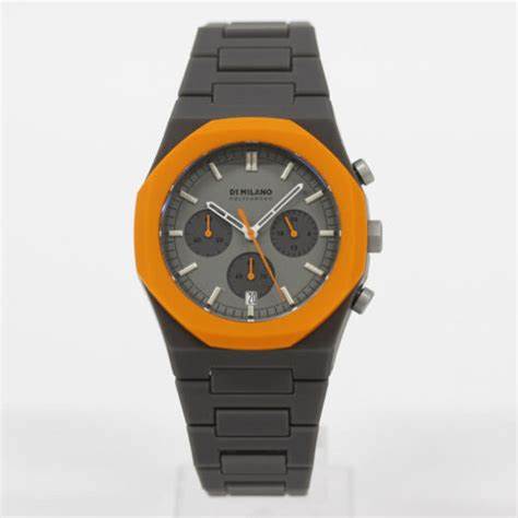 D1 MILANOD1 Milano Polychrono Orange Blast PHBJ01 Unisex Watch - Grey Polycarbonate, Orange Bezel, 40.5mmWATCHESEcecile
