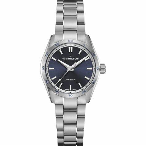 Hamilton Jazzmaster Performer Auto H36115140 - 34mm acier inoxydable, cadran bleu, bracelet en acier inoxydable