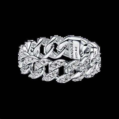 PANDORAPandora Pavé Cuban Chain Ring 193557C01 - 56 - Sterling Silver, Cubic Zirconia, Size 56BIJOUXEcecile