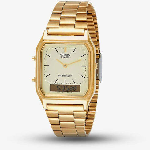 CASIO & VINTAGECasio Vintage AQ - 230GA - 9DMQYES Unisex Analogue - Digital Watch – Gold ToneWATCHESEcecile