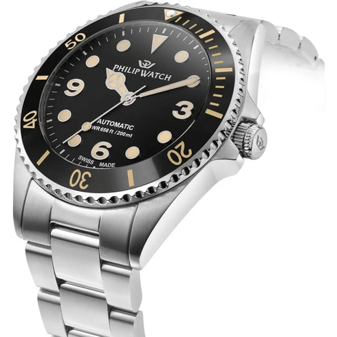 PHILIP WATCHPhilip Watch Caribe Diving R8223216008 Men's Automatic Watch - 42mm Stainless Steel Case, Black DialWATCHESEcecile
