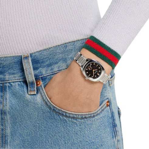 Gucci Interlocking YA142513 29 mm Quartz – Black Dial, Diamond Indices