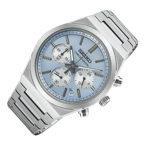 SEIKOSeiko SSB459P1 Men's Chronograph – 40mm Stainless Steel, Light Blue Dial, Sapphire CrystalWATCHESEcecile
