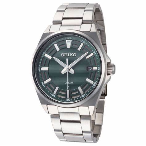 Seiko SUR503P1 Reloj Analógico de Cuarzo para Hombre - Esfera Verde, Brazalete de Acero Inoxidable