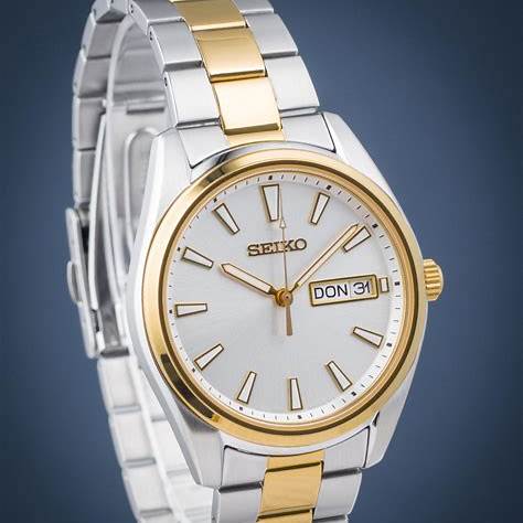 SEIKOSeiko Neo Classic SUR446P1 Quartz Men's Watch - Silver Dial, Two - Tone Stainless Steel BraceletWATCHESEcecile