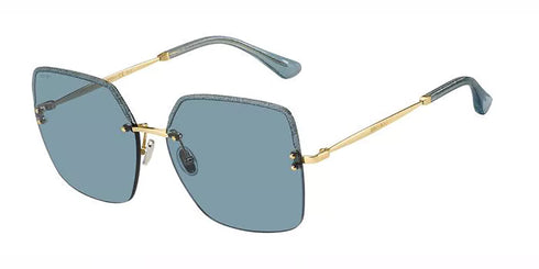 Jimmy Choo TAVI/S YD2/KU Damen-Sonnenbrille - 60mm, Goldrahmen mit blauen Gläsern