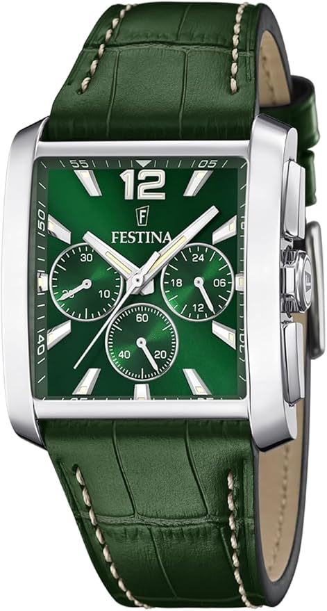 FESTINAFestina F20636/3 Timeless Chronograph – Green Dial, Leather Strap, 38mmWATCHESEcecile