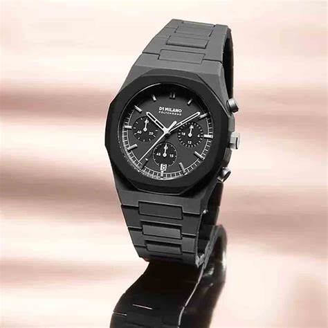 D1 Milano Polychrono PHBJ04 Unisex-Uhr - Black Blast, 40,5 mm Polycarbonat-Gehäuse