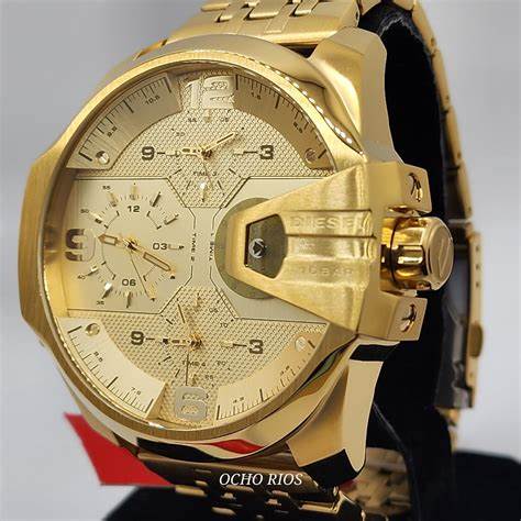 Diesel DZ7447 Uber Chief Men's Gold-Tone Stainless Steel Multi-Time Watch