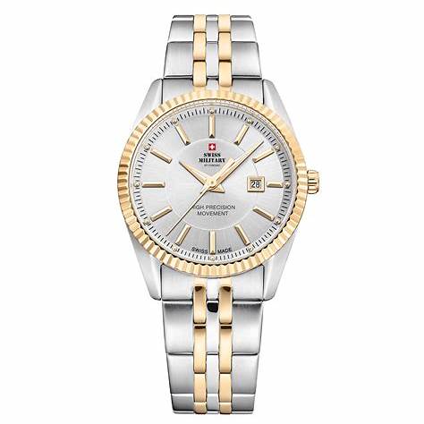 SWISS MILITARYSwiss Military SM34066 - 05 Women's Analog Quartz Watch - Two - Tone Stainless Steel with Silver DialWATCHESEcecile
