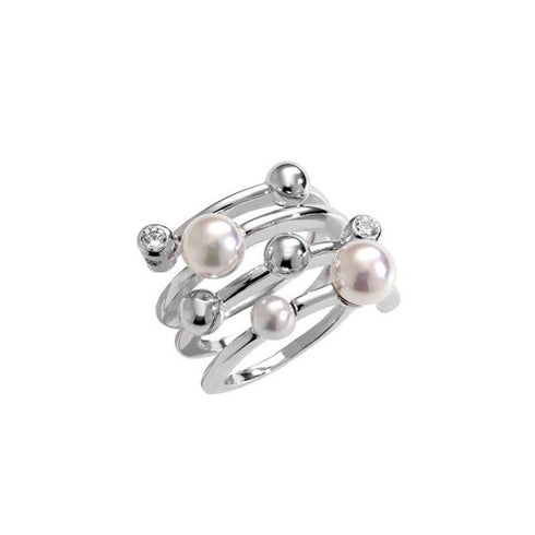MAJORICAMajorica 10554.01.2.917.700.1 Women's Ring – Rhodium - Plated Silver, 4/6mm Pearls, Size 17BIJOUXEcecile
