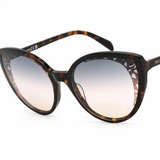 Emilio Pucci EP0182 5801F Gafas de Sol Mujer - Montura Negra, Lentes Marrón Degradado