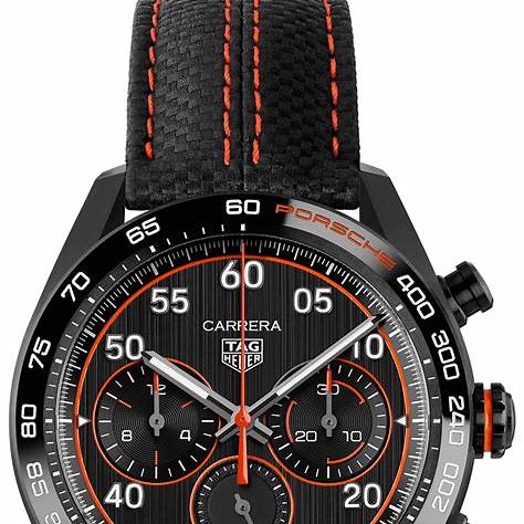 TAG HEUERTAG Heuer Carrera X Porsche Orange Racing CBN2A1M.FC6526 Men's Watch - Black Dial, Leather StrapWATCHESEcecile