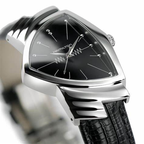 Hamilton Ventura Quartz H24411732 - Acero inoxidable, esfera negra, 32mm x 50mm