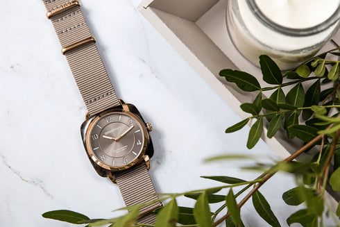 BRISTONBriston Clubmaster Chic 36mm Grey Taupe Dial Interchangeable NATO Strap 21536.PRA.UBR.30.NTWATCHESEcecile