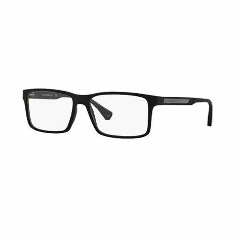 Emporio Armani EA3038 5063 B 56 Men's Eyeglasses - Matte Black Frame, Clear Lenses