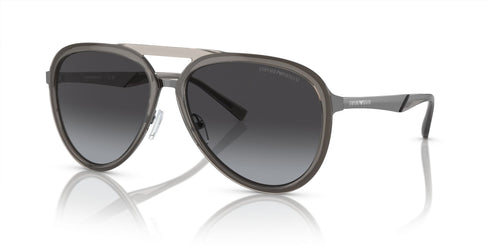 Emporio Armani EA2145 3357/8G Occhiali da sole da uomo - Montatura lucida trasparente fumo, lenti grigio sfumato, 59mm