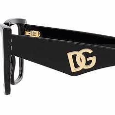 Dolce & Gabbana DG3373 501 55 Gafas Cuadradas de Mujer - Marco Acetato Negro