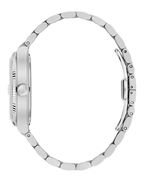 Bulova Super Seville 96B444 – Esfera plateada de 38 mm, cuarzo Precisionist, cristal de zafiro