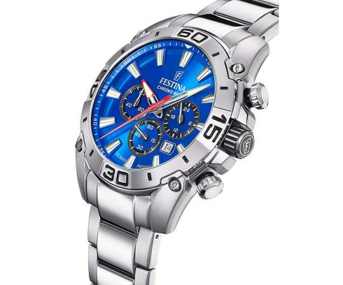 Festina Chrono Bike F20543/2 – 45.5 mm Blue Dial Chronograph, 100 m Water-Resistant