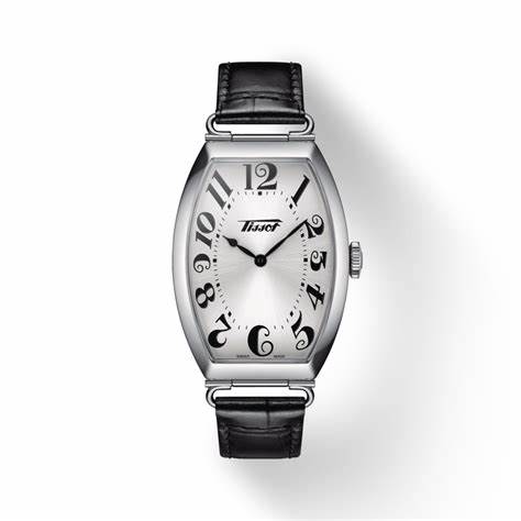 TISSOTTissot Heritage Porto Unisex Watch - Silver Dial, Stainless Steel Tonneau Case, Black Leather StrapWATCHESEcecile