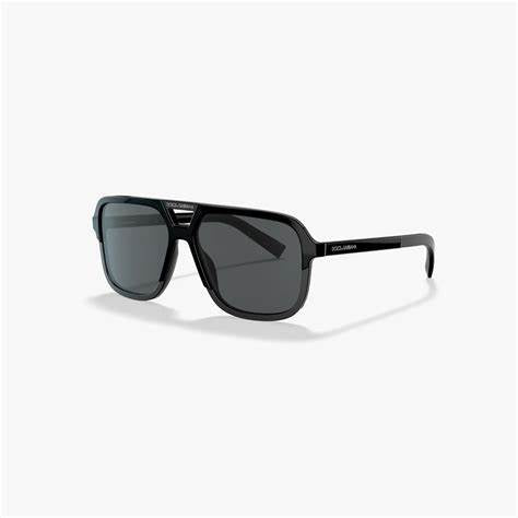 Dolce & Gabbana DG4354 1934/81 Lunettes de soleil unisexe - monture noire, verres gris polarisés