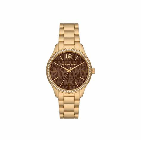 Michael Kors Layton MK7296 Women's Watch - Gold-Tone, Logo Dial