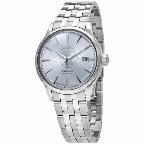 SEIKOSeiko Presage SRPE19J1 Men's Automatic Watch - Light Blue Dial, Stainless Steel BraceletWATCHESEcecile