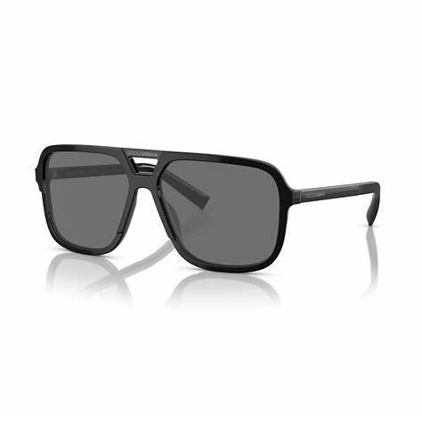 Dolce & Gabbana DG4354 1934/81 Lunettes de soleil unisexe - monture noire, verres gris polarisés