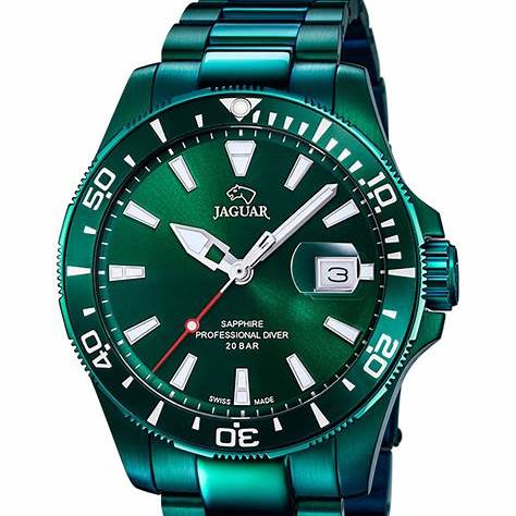 JAGUARJaguar Executive J988/1 Men's Diver Watch – Green PVD Stainless Steel, Sapphire CrystalWATCHESEcecile