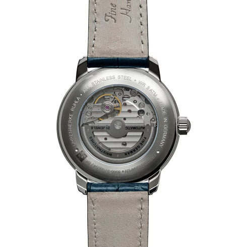 Zeppelin Friedrichshafen Reloj Automático Open Heart 8566-3 Hombre - Esfera azul, correa de piel azul