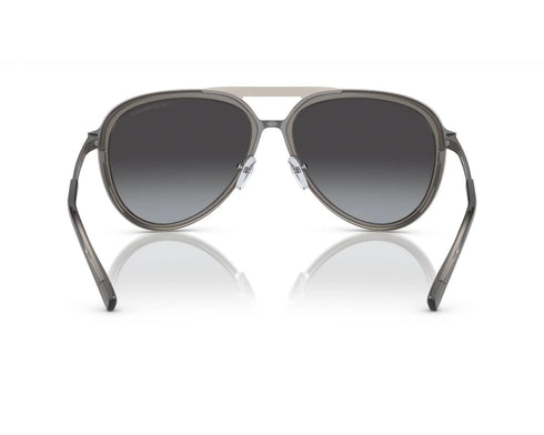 Emporio Armani EA2145 3357/8G Occhiali da sole da uomo - Montatura lucida trasparente fumo, lenti grigio sfumato, 59mm