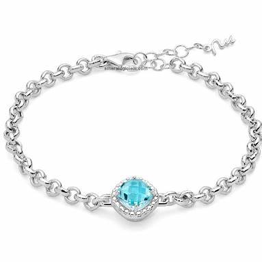 MILUNAMiluna BRD960 Bracelet - Sterling Silver with Oval Blue TopazJEWELRYEcecile