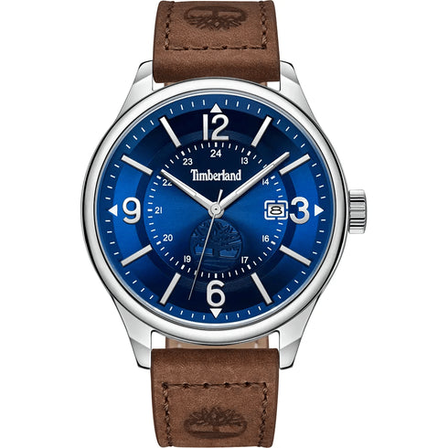 TIMBERLANDTimberland Blake TDWGB0011301 Men's 46mm Blue Dial Quartz Watch – Brown Leather StrapWATCHESEcecile