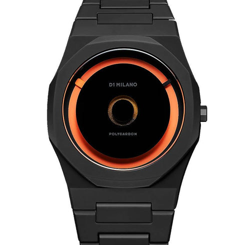 D1 MILANOD1 Milano Polycarbon Orange Load PCBJ27 Men's Watch - Black with Orange Luminova DetailsWATCHESEcecile