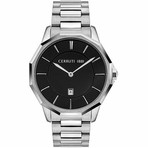 Cerruti 1881 Molveno CRA29701 Reloj cuarzo hombre - Esfera negra, Brazalete acero
